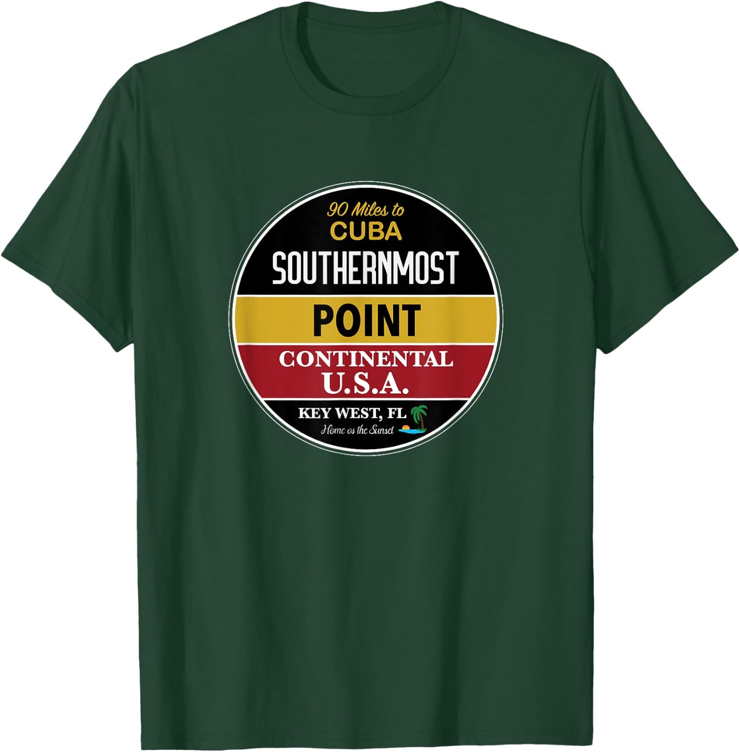 Key West Outfitters Key West Buoy - Men's Black Short Sleeve Classic Fit - Small - Gym Exercise - Cotton Polyester - Imported T-Shirt - T-Shirt | Forest