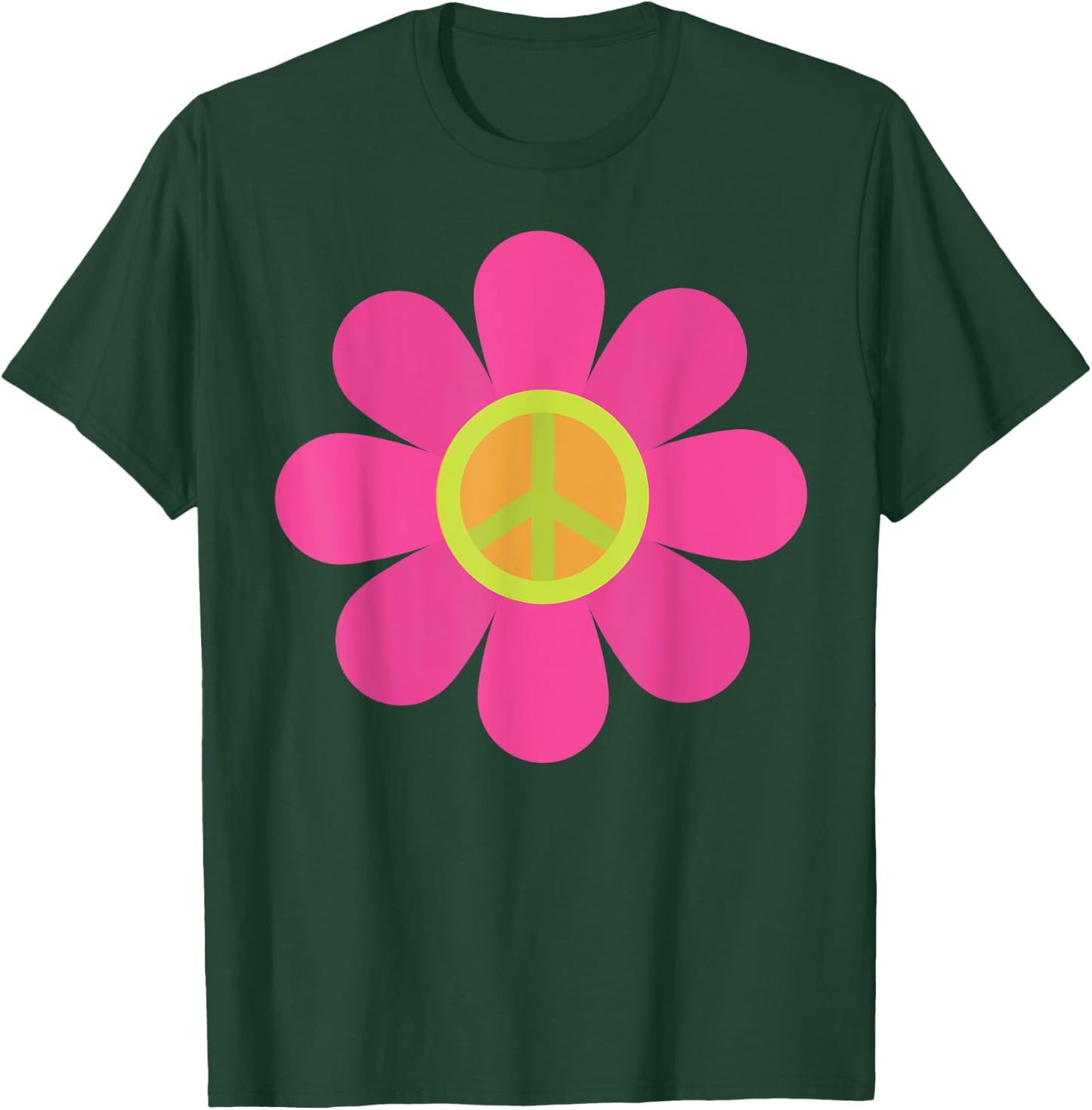 Peace Sign Love T Shirt 60s 70s Tie Dye Hippie Costume Shirt T-Shirt - T-Shirt | Forest