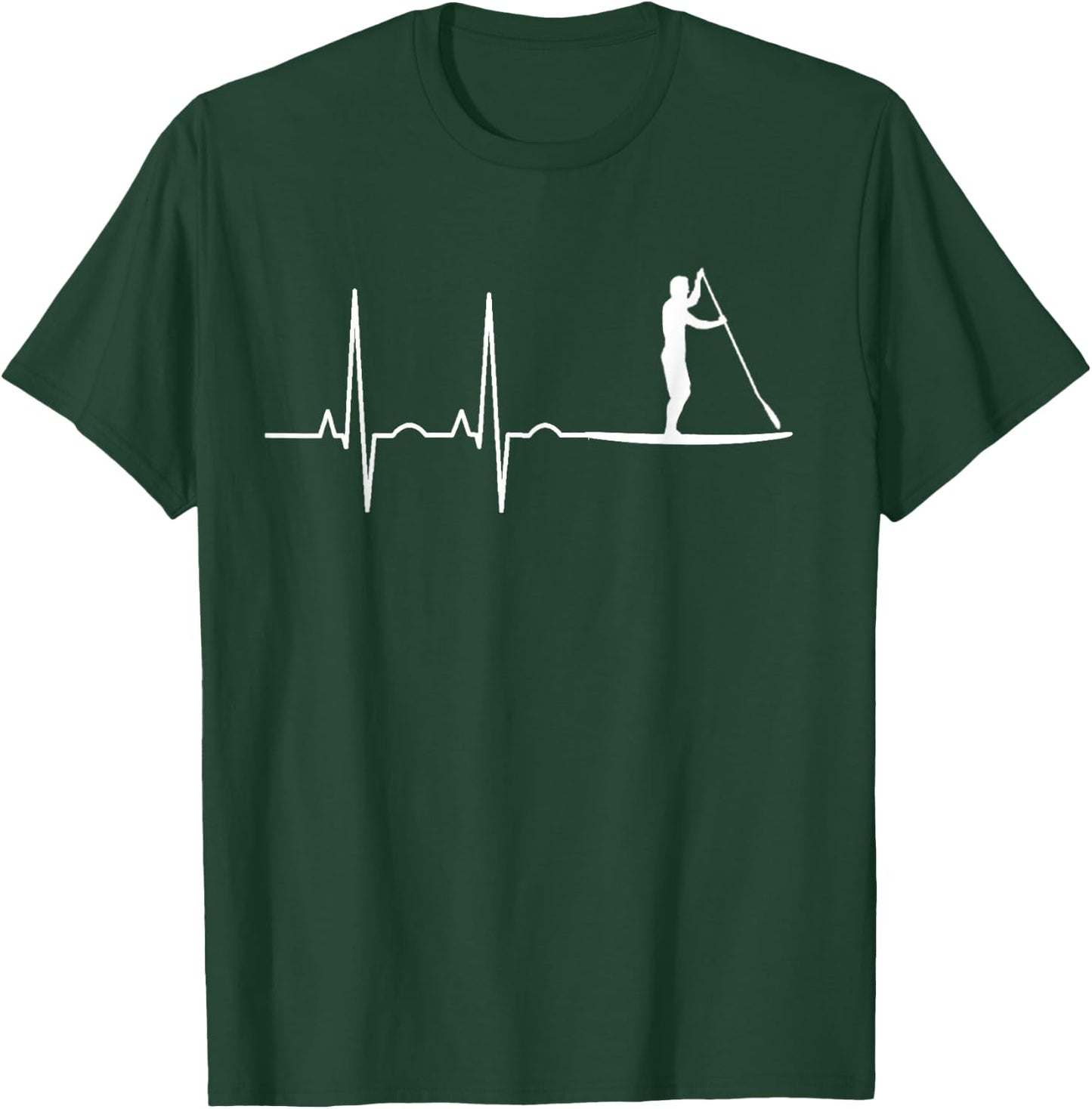 Stand Up Paddle Heartbeat Paddling Gift Men Women T-Shirt - T-Shirt | Forest