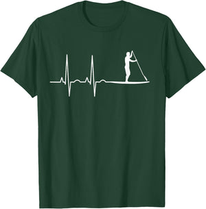 Stand Up Paddle Heartbeat Paddling Gift Men Women T-Shirt - T-Shirt | Forest