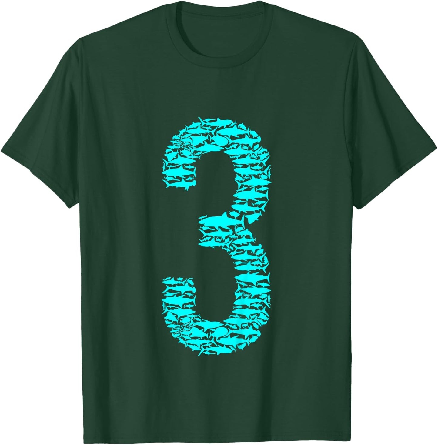 Shark 3rd Birthday For 3 Year Old Girls and Boys T-Shirt - T-Shirt | Forest