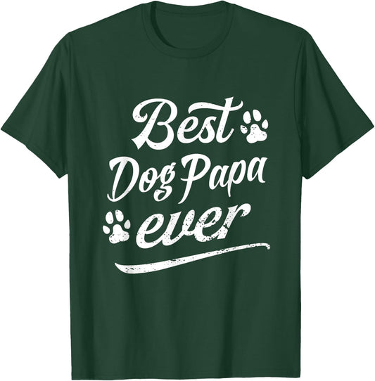 Father Best Dog Papa Ever Fun Fur Animal Loves Family Play Women Kids T-Shirt - T-Shirt | Forest