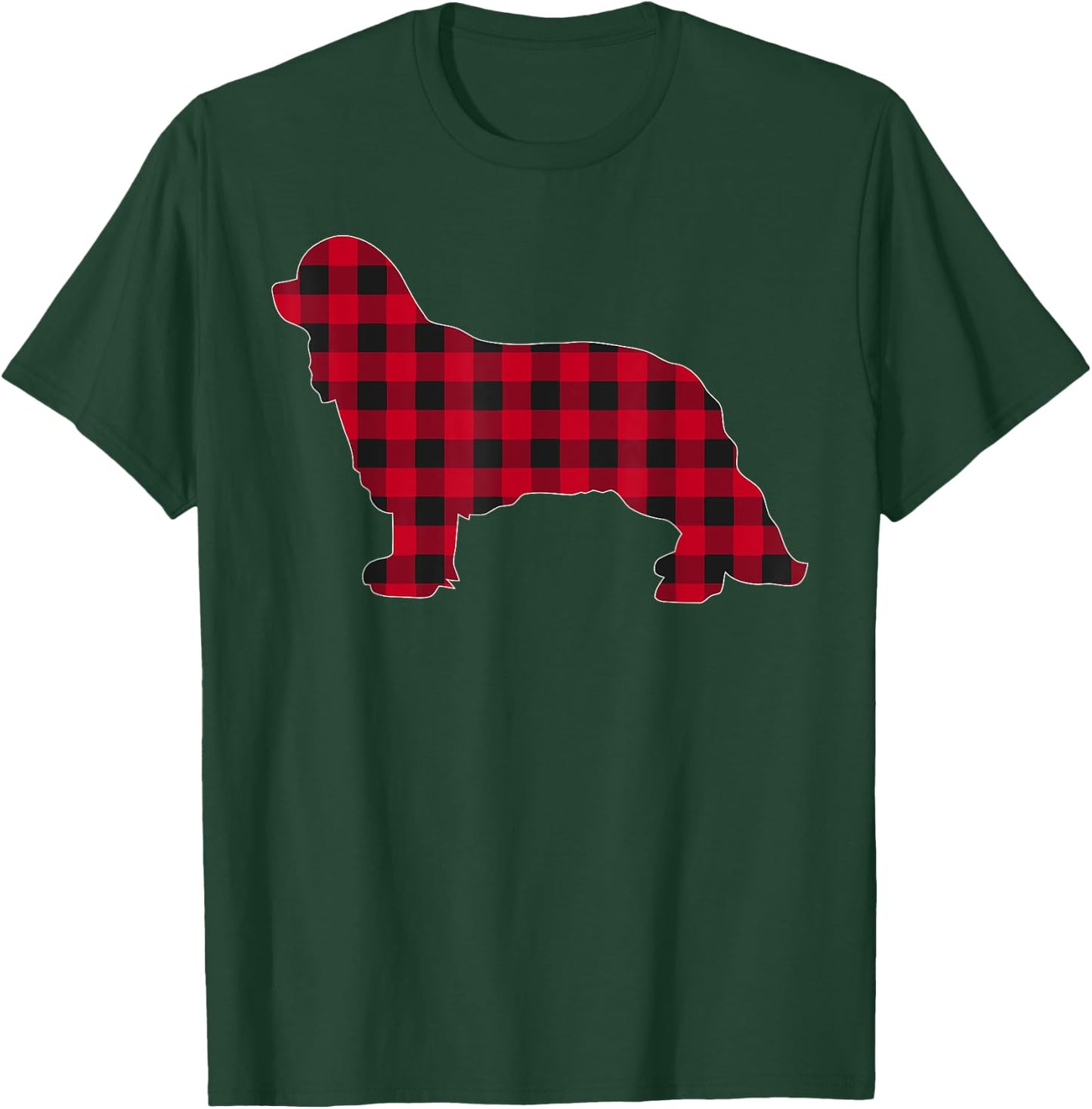 Red Plaid Cavalier King Charles Spaniels Christmas Pajama T-Shirt - T-Shirt | Forest