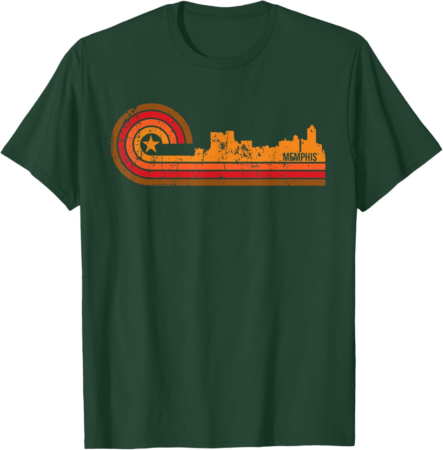 Retro Memphis - Memphis TN Skyline Shirt T-Shirt - T-Shirt | Forest
