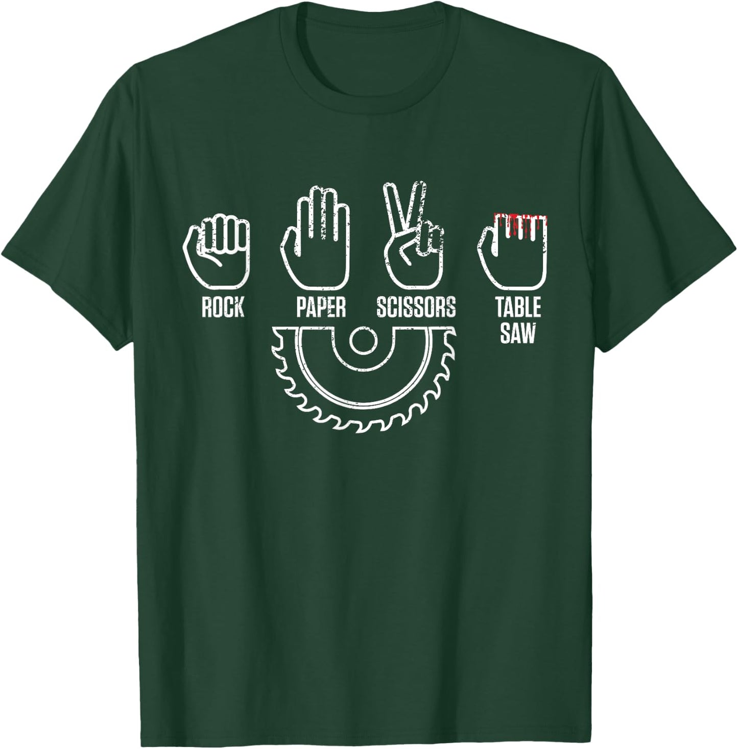 Rock Paper Scissors Table Saw Shirt - Carpenter Gift T-Shirt - T-Shirt | Forest