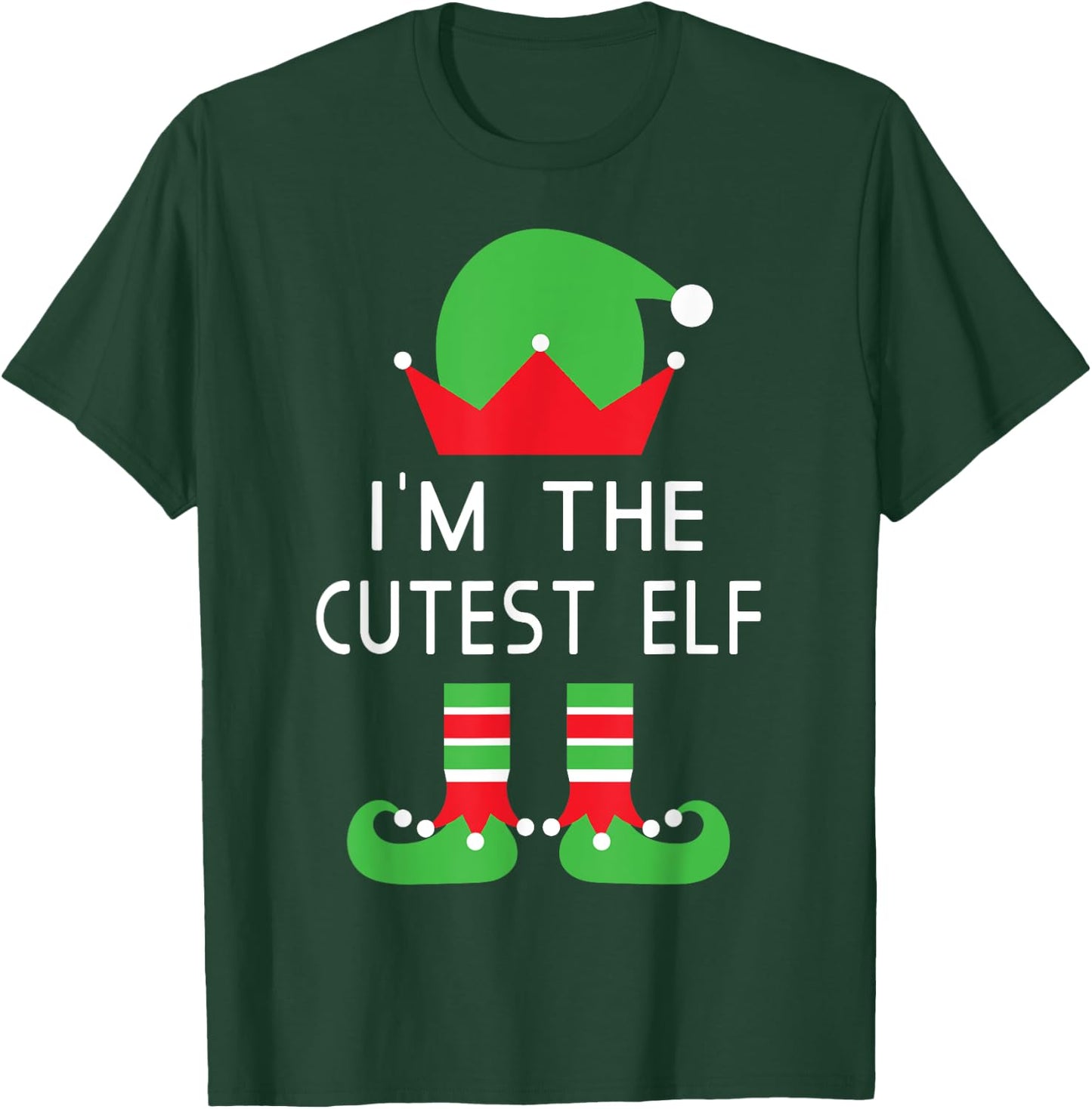 I'm The Cutest Elf Funny Christmas Matching Group Family T-Shirt - T-Shirt | Forest