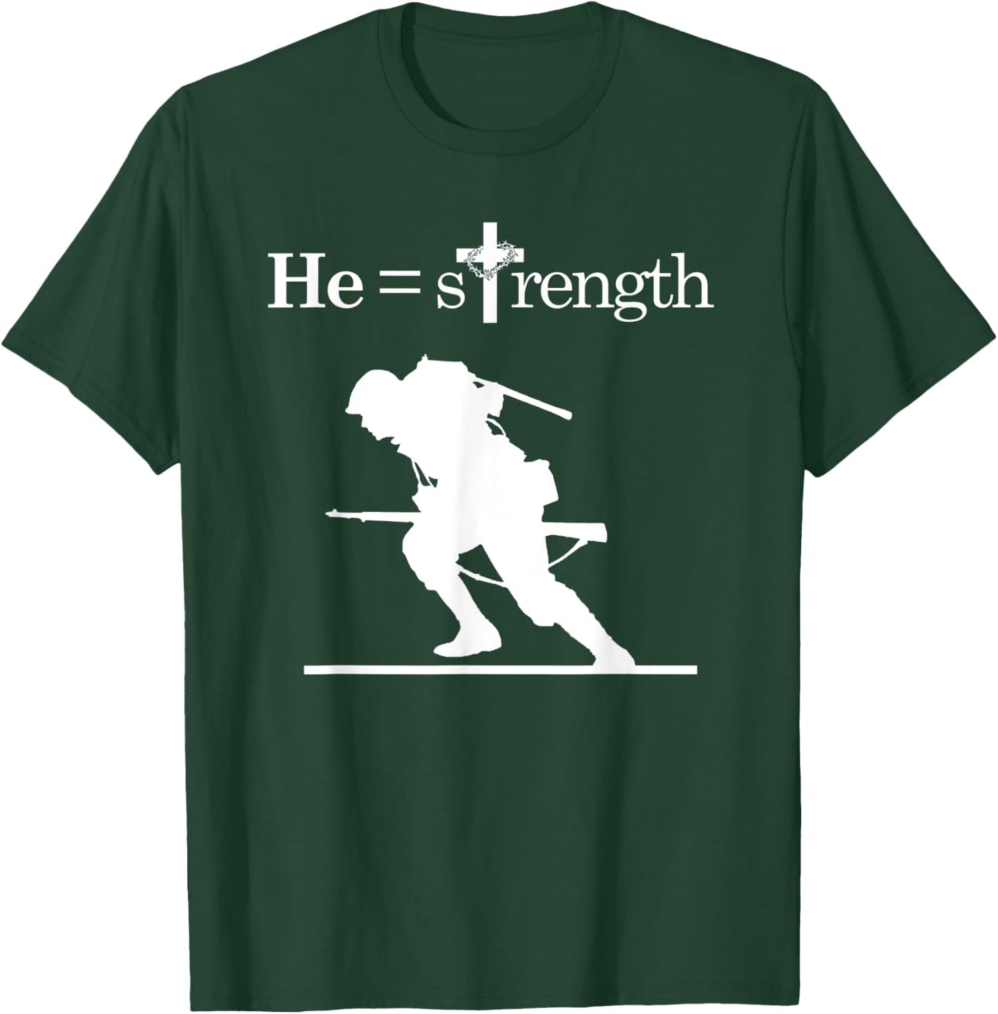 Christian Military Inspirational Quote Jesus Soldier T-Shirt - T-Shirt | Forest