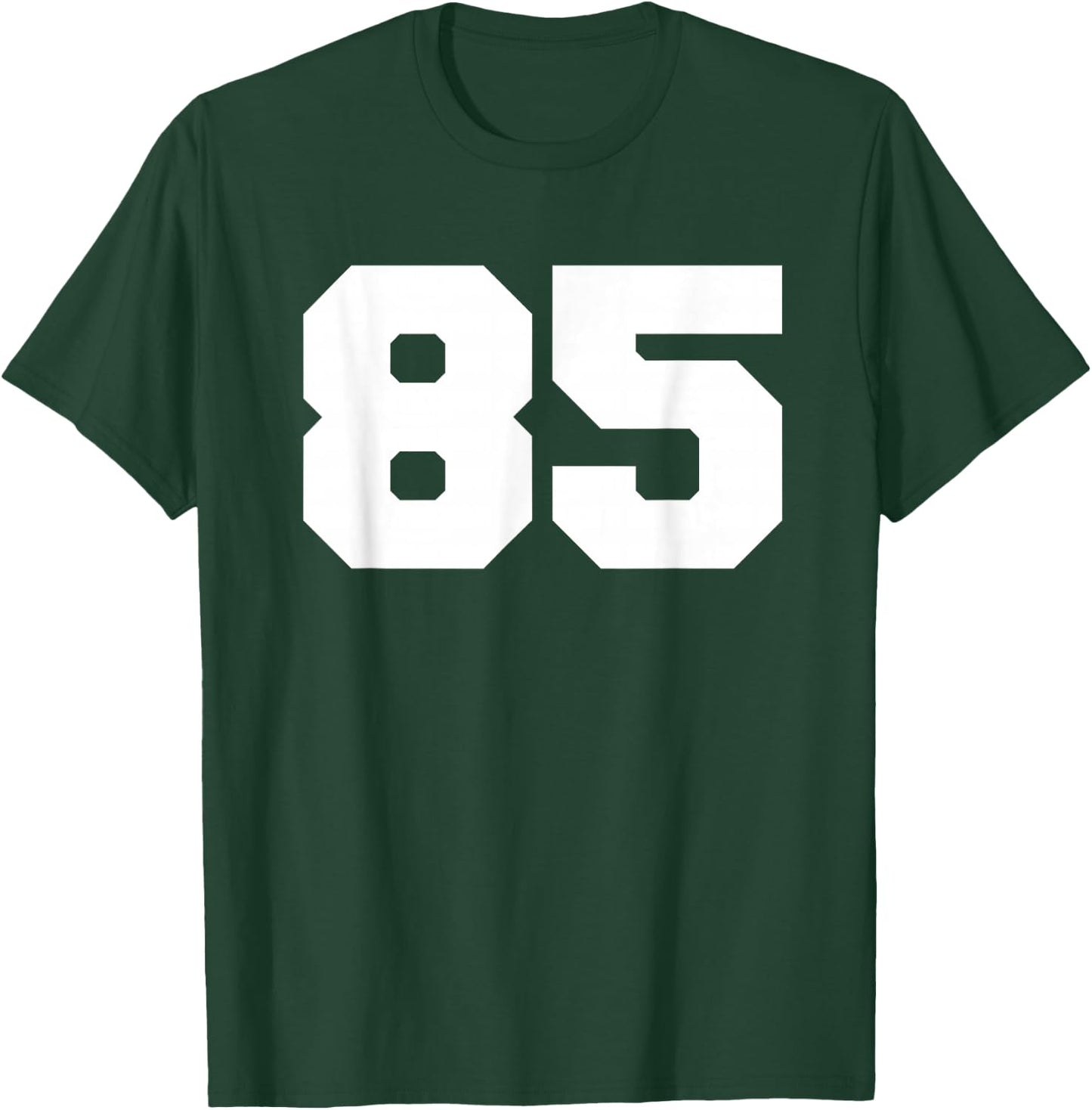 Number 85 Sports Jersey Player #85 Fan FRONT Print Varsity T-Shirt - T-Shirt | Forest