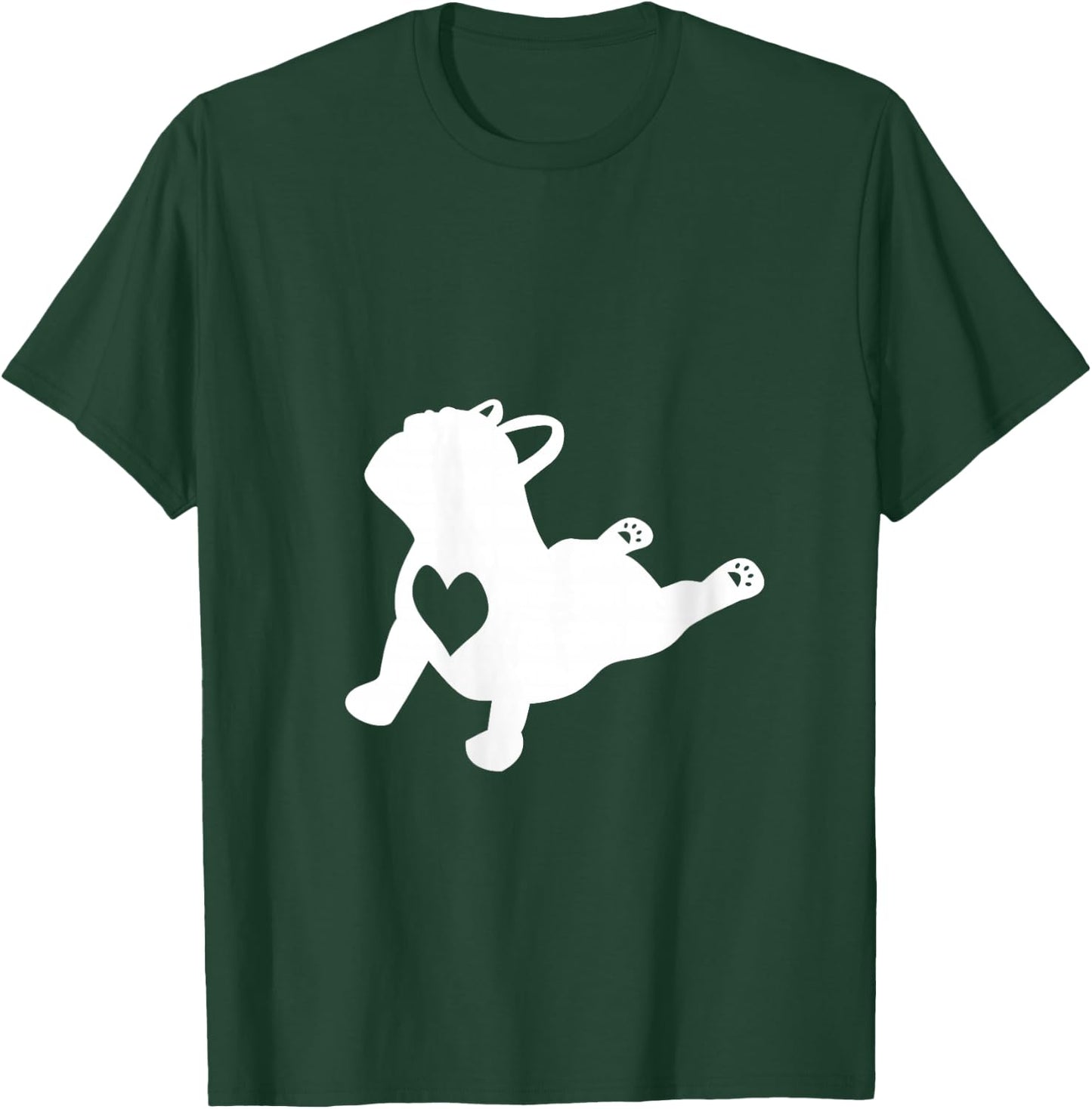 French Bulldog Yoga Pose Love Heart Frenchie V-Neck T-Shirt - T-Shirt | Forest