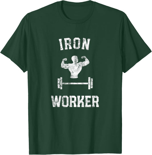 Gym Shirt Iron Worker Lifting Fitness Weightlifting Workout T-Shirt - T-Shirt | Forest