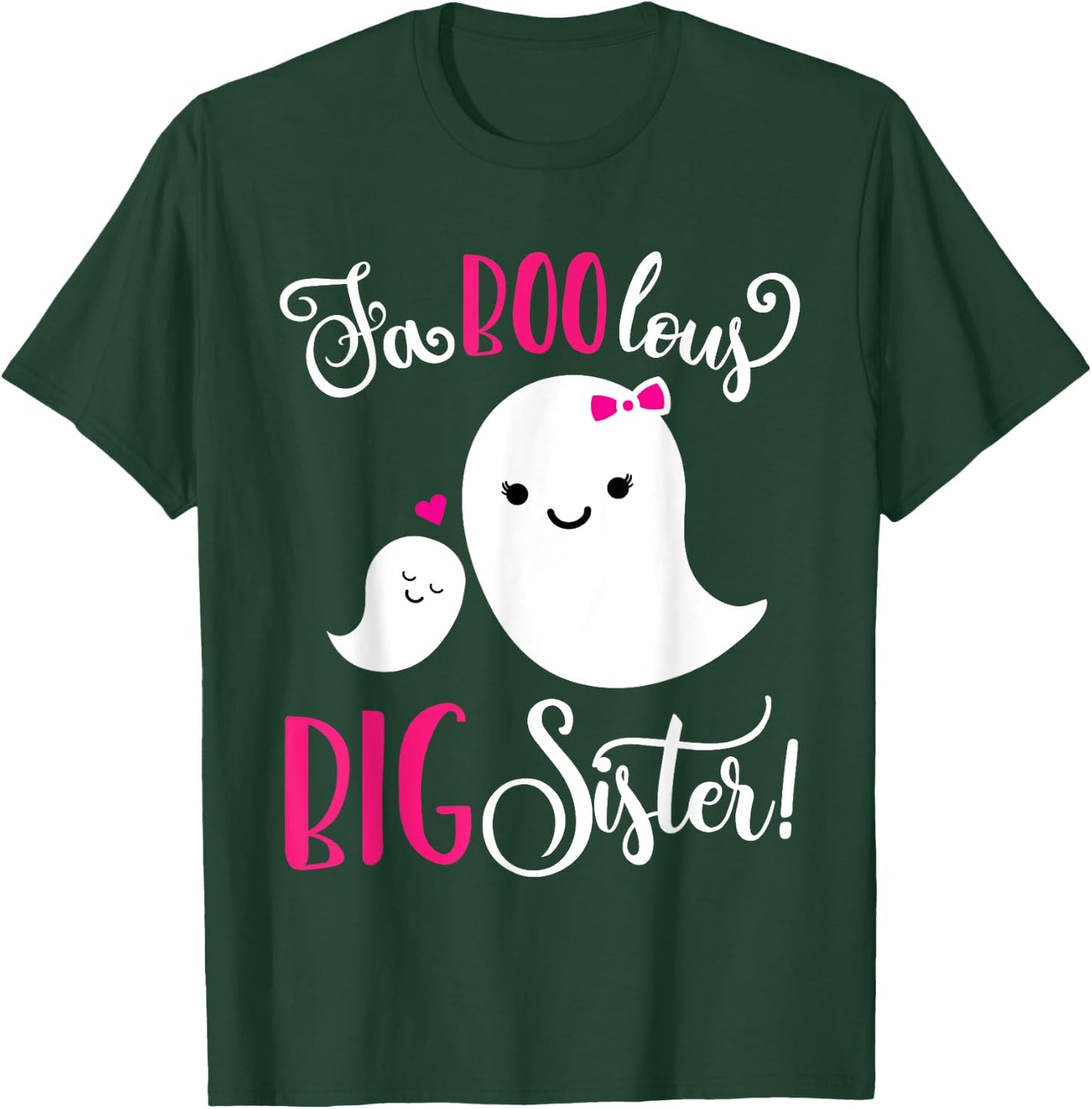 Big Sister Pregnancy Announcement Ghost Cute Halloween Girls T-Shirt - T-Shirt | Forest