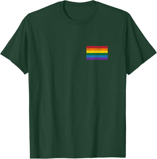 Vintage Distressed Gay Pride Flag (Gay Flag Shirt) T-Shirt - T-Shirt | Forest
