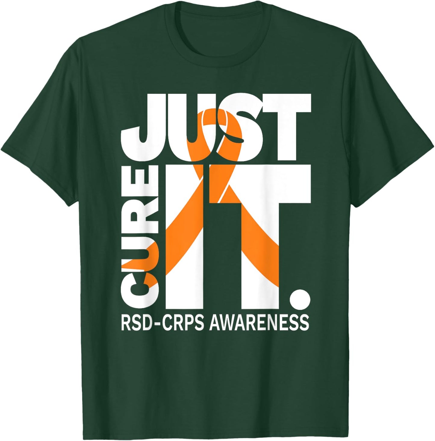 Just Cure RSD CRPS Awareness Shirts Ribbon white text Shirt T-Shirt - T-Shirt | Forest