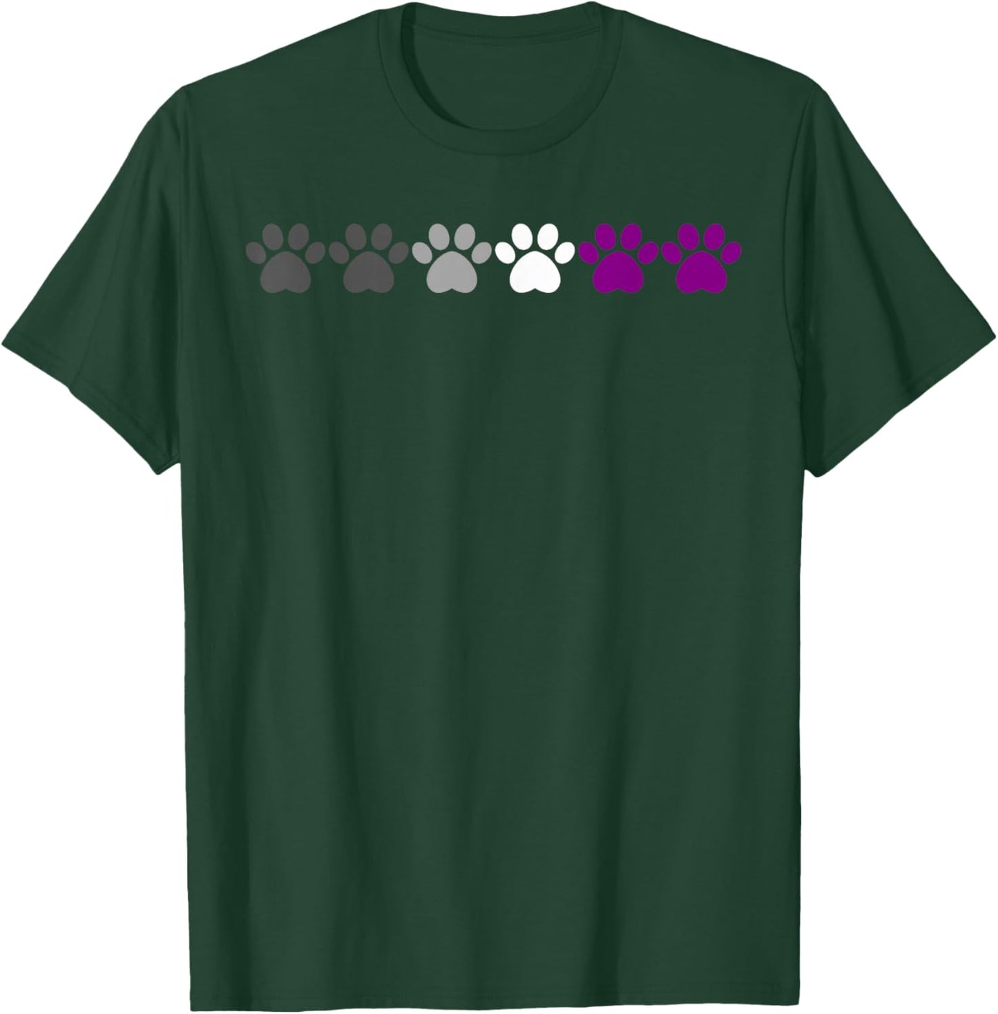 Ace Pride Paw Print Asexuality LGBTQ Plus Pride Statement T-Shirt - T-Shirt | Forest