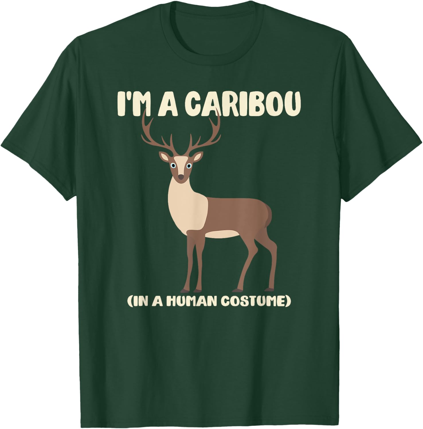 Caribou Human Costume Funny Caribou T-Shirt - T-Shirt | Forest