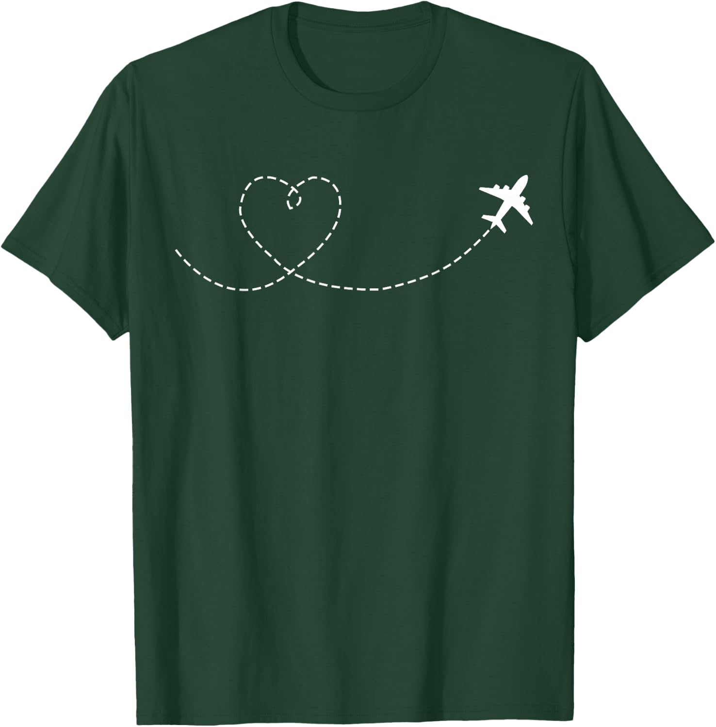 Cute Airplane Travel Vacation Heart T-Shirt - T-Shirt | Forest