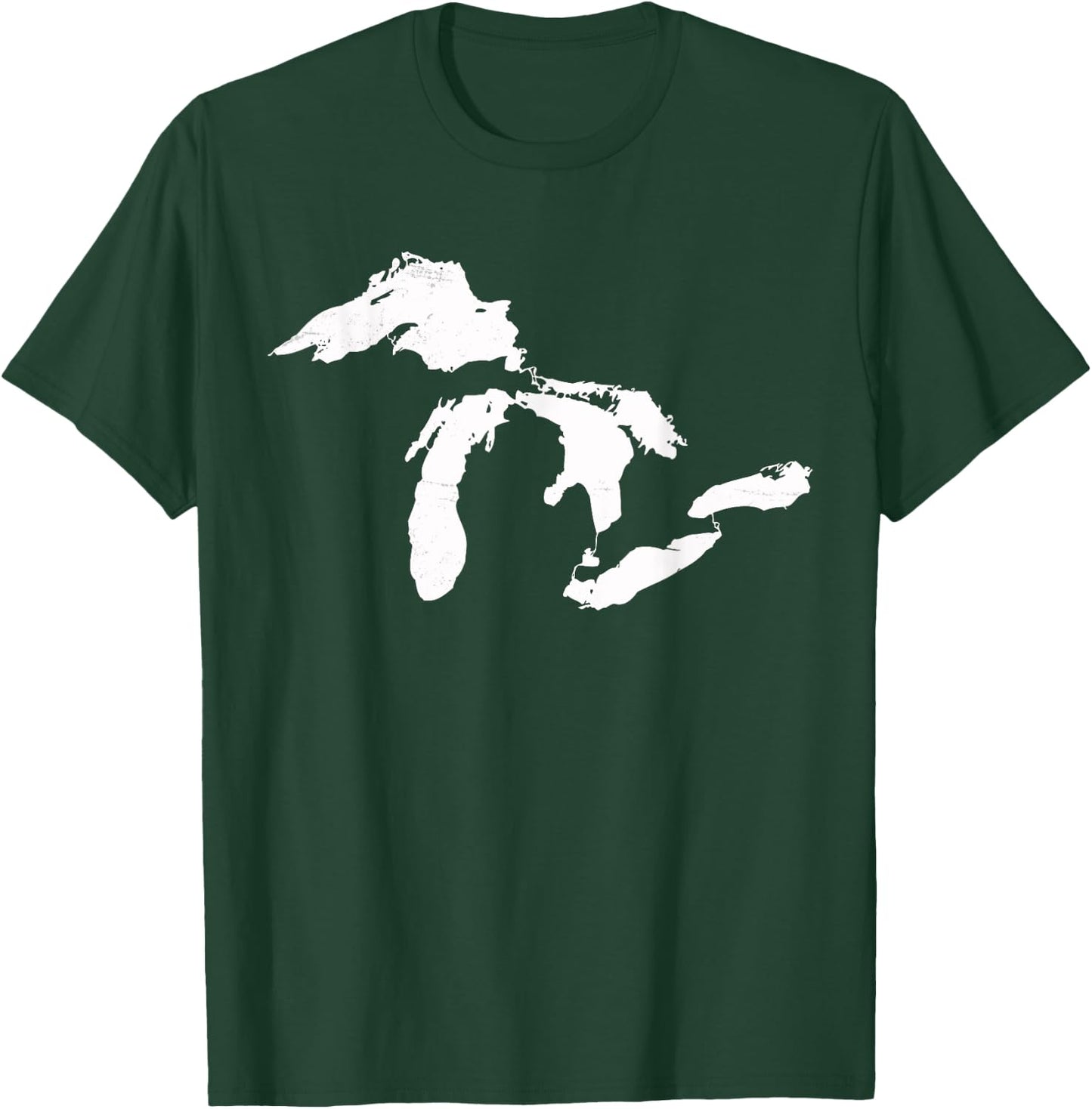 Michigan Map Great Lakes Midwest Mitten Vintage Gift T-Shirt - T-Shirt | Forest