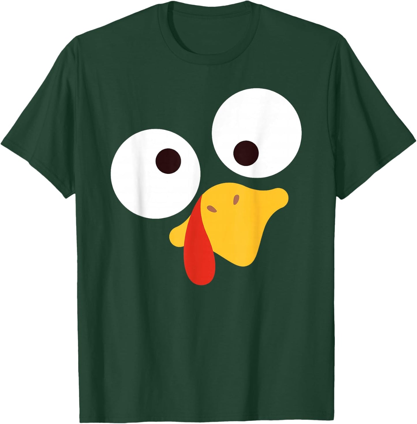Turkey Face Pilgrim Costume Crazy Funny T-Shirt - T-Shirt | Forest