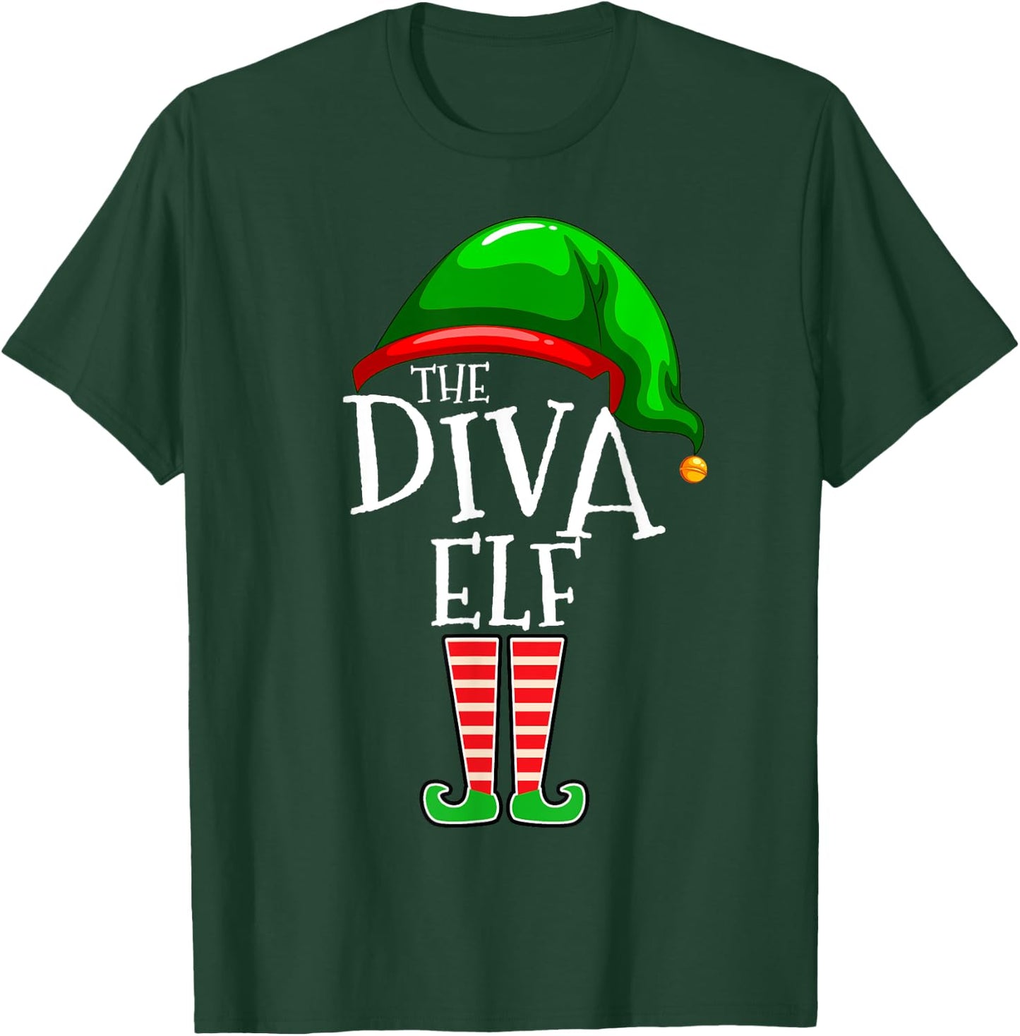 The Diva Elf Family Matching Group Christmas Gift Mom Wife T-Shirt - T-Shirt | Forest