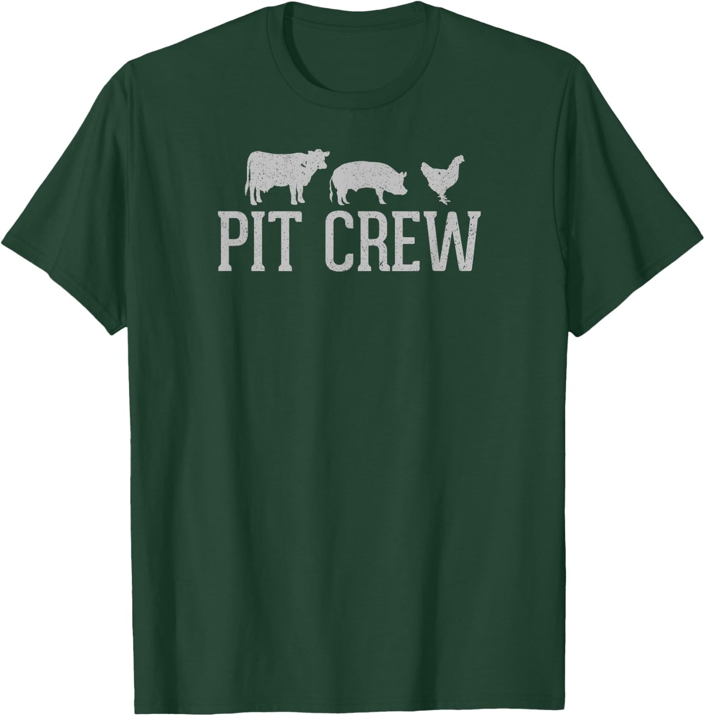 Pit Crew Cow Pig Chicken Barbecue Cookout Grilling Out T-Shirt - T-Shirt | Forest