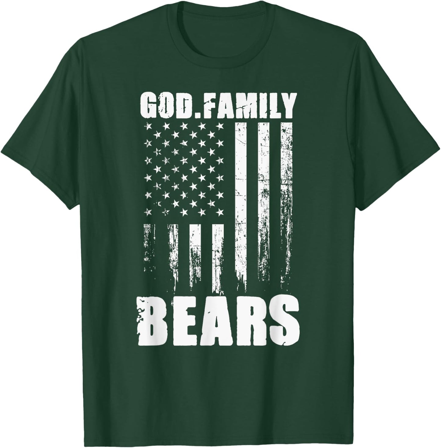 Cherokee Bluff Bears God. Family. Vintage USA Flag T-Shirt - T-Shirt | Forest