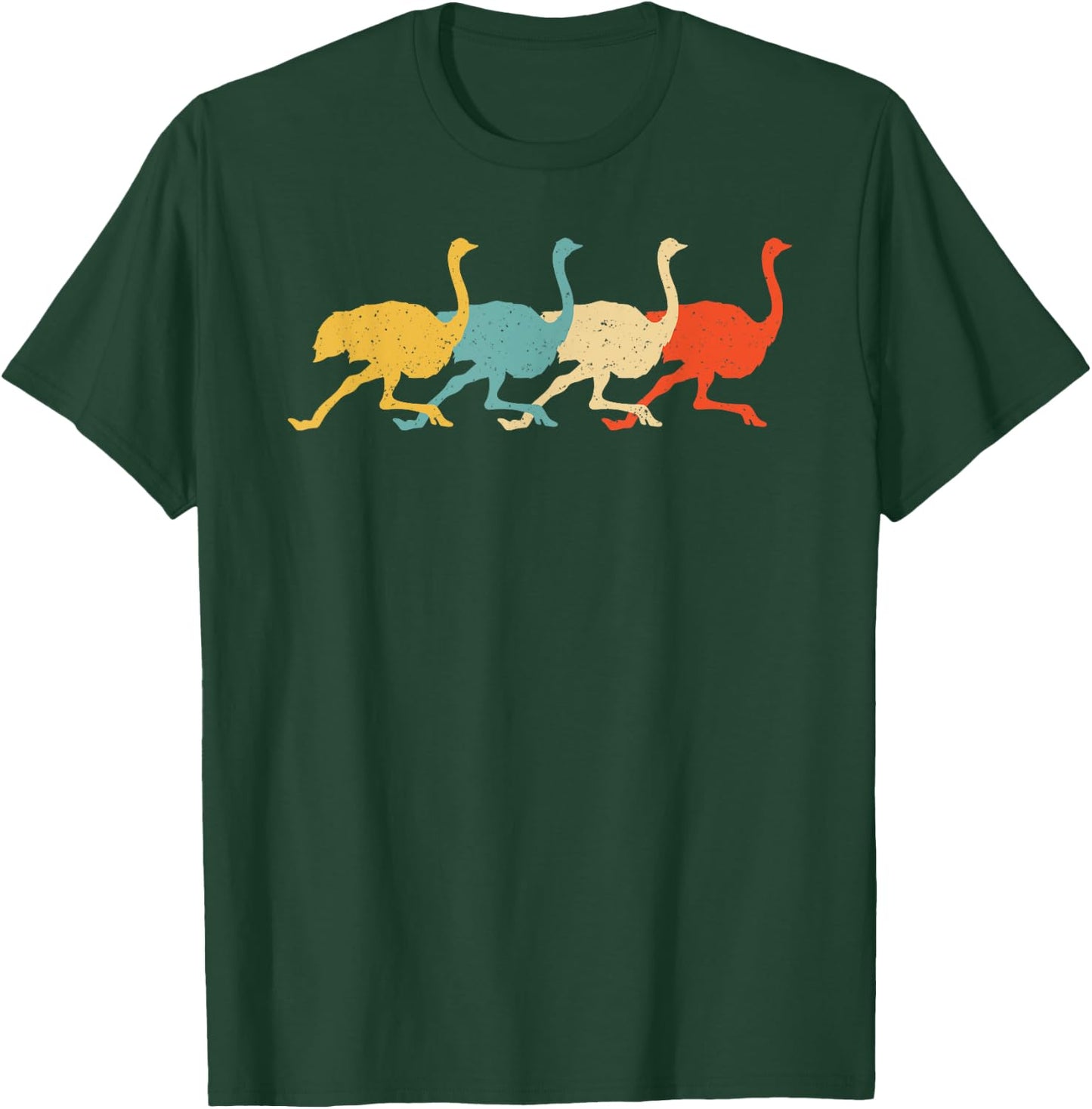 Cassowary Vintage Retro Ostrich Emu Bird Lover 60s 70s Gift T-Shirt - T-Shirt | Forest