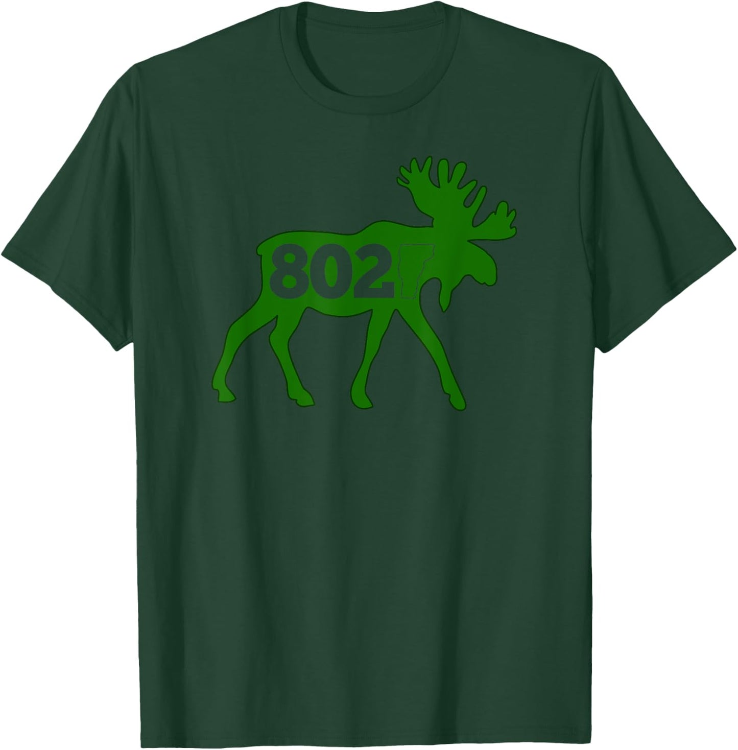 Vermont Moose 802 Vermont Green Mountain State T-Shirt - T-Shirt | Forest