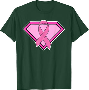 Super Hero Breast Cancer T Shirt T-Shirt - T-Shirt | Forest