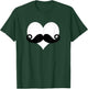 Mustache Heart Valentines Day Boys T-Shirt - T-Shirt | Forest