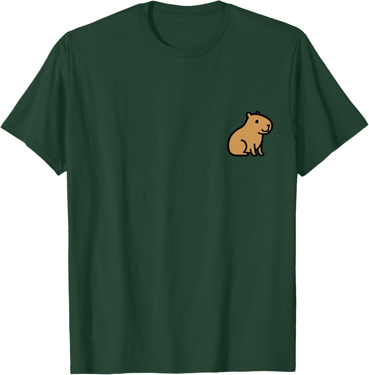 Capybara Minimalist Chest Emblem T-Shirt - T-Shirt | Forest