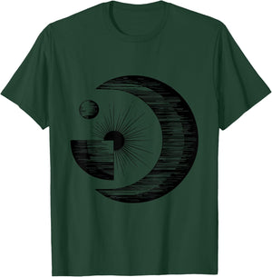 Celestial Geometric Abstract Art Modern Minimalist Moon T-Shirt - T-Shirt | Forest