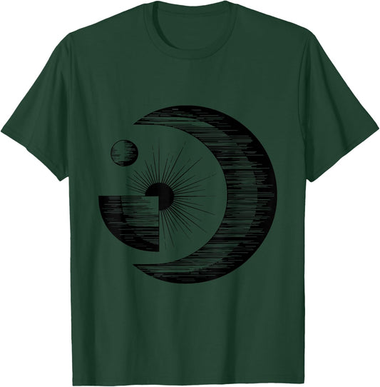 Celestial Geometric Abstract Art Modern Minimalist Moon T-Shirt - T-Shirt | Forest