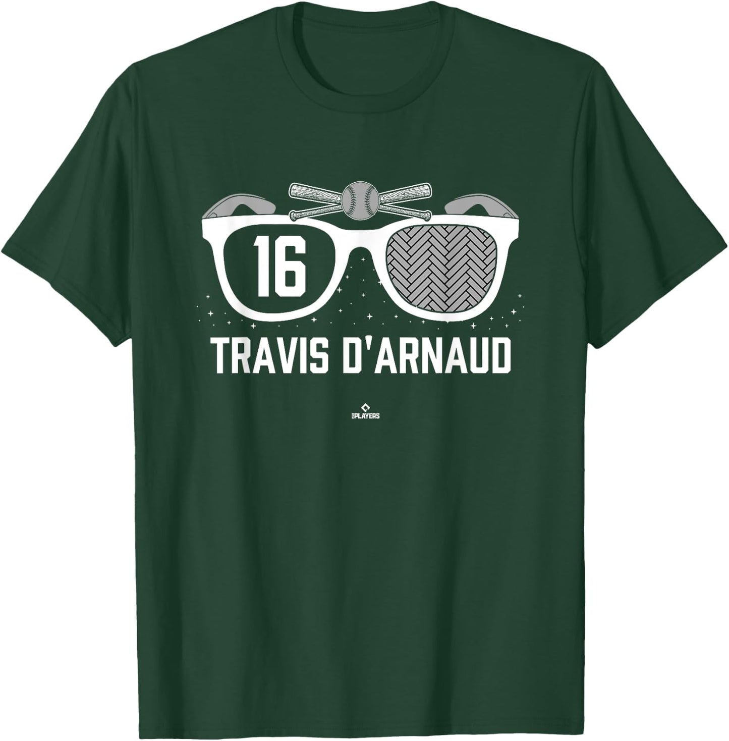 American Glasses Travis d'Arnaud Atlanta Baseball MLBPA T-Shirt - T-Shirt | Forest