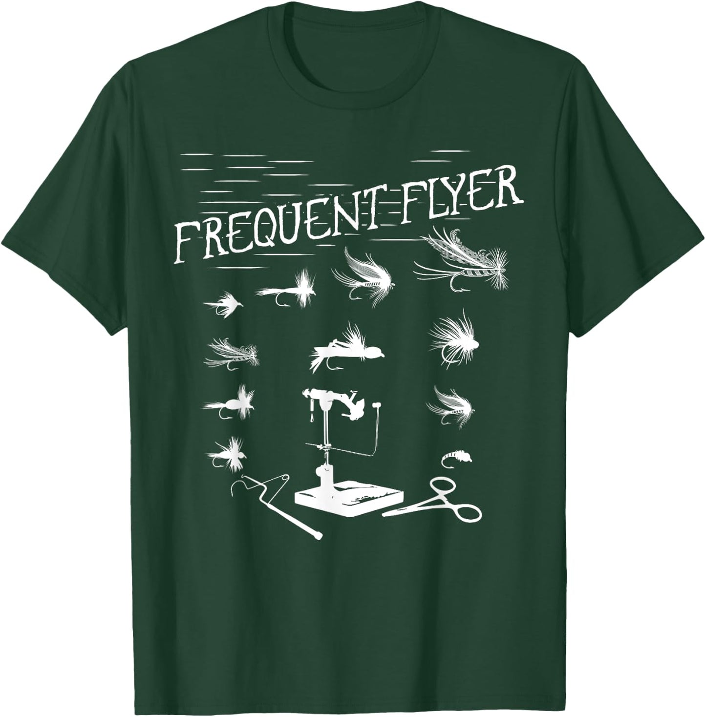 Fly Fishing Tying Funny Fisherman Christmas Fathers Day Gift T-Shirt - T-Shirt | Forest