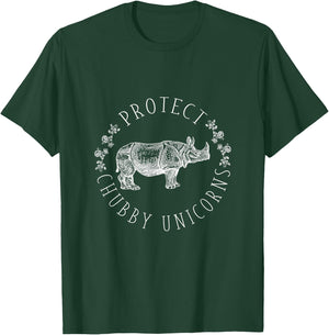 Protect Chubby Unicorns Save the White Rhino Animal Lover T-Shirt - T-Shirt | Forest