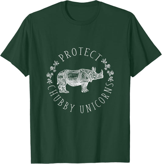 Protect Chubby Unicorns Save the White Rhino Animal Lover T-Shirt - T-Shirt | Forest