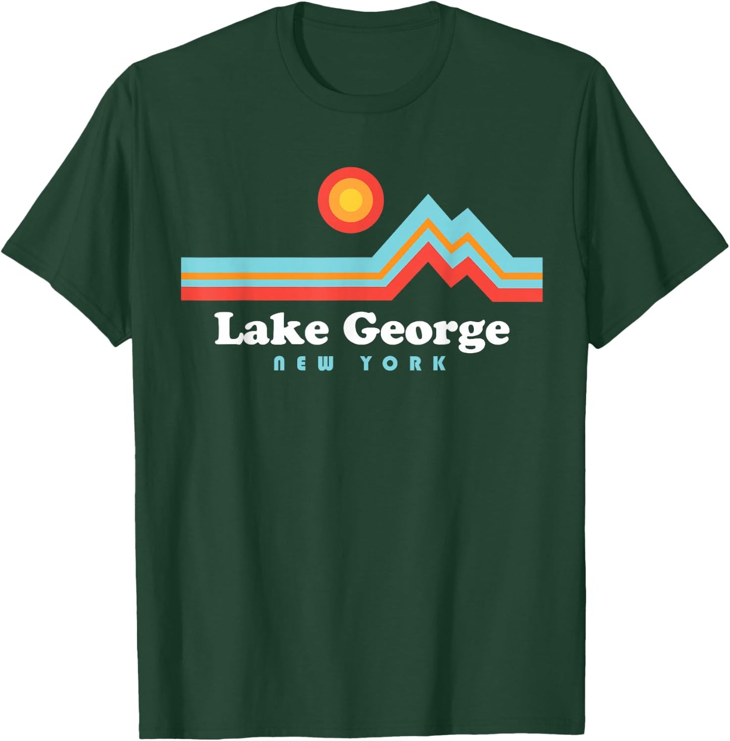 Lake George New York Sunset Mountains T-Shirt - T-Shirt | Forest