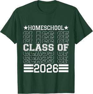 Homeschool Class Of 2026 Senior Graduation T-Shirt - T-Shirt | Forest