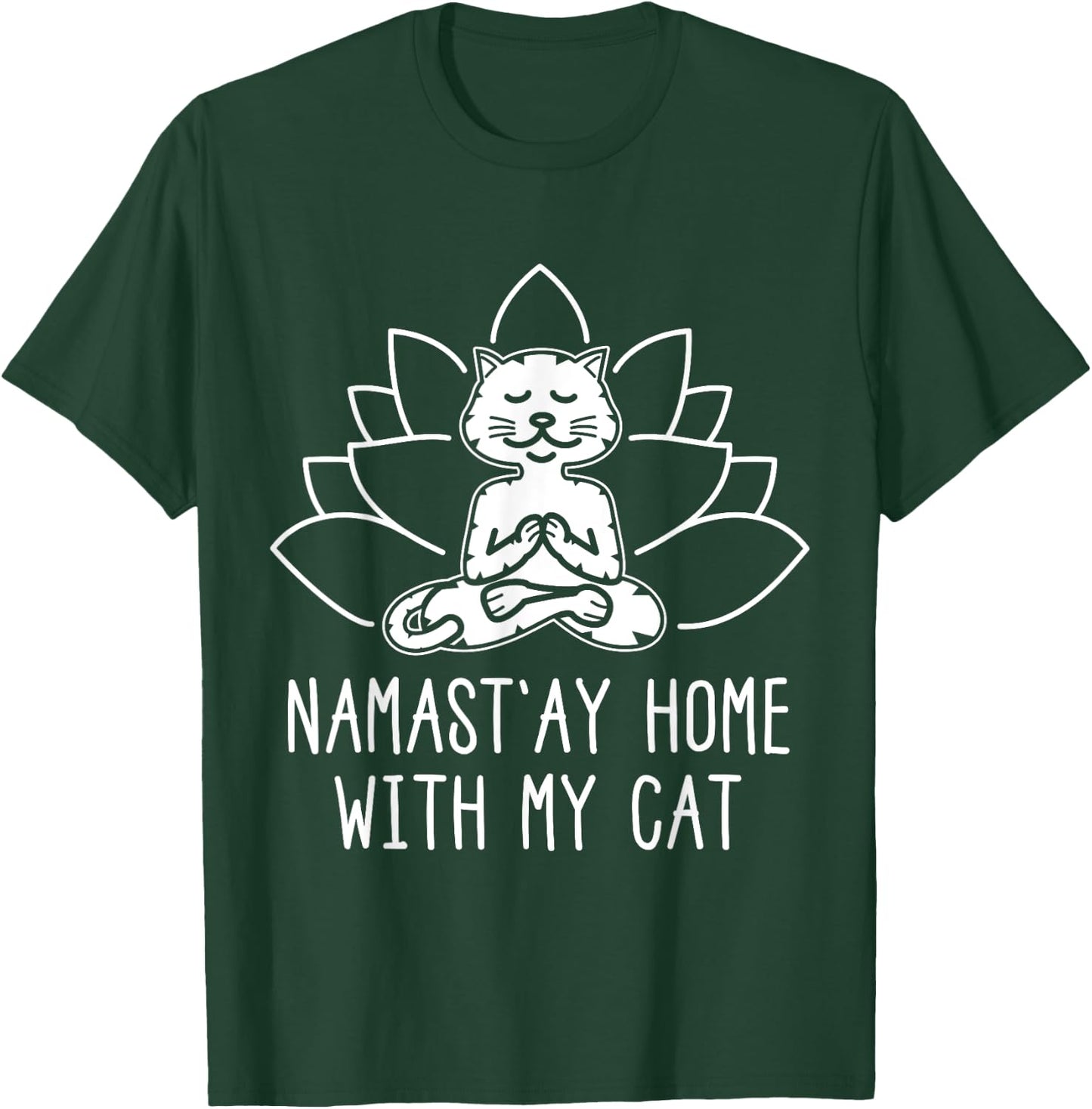 Cute Cat Yoga Shirt Namaste Home With My Cat Women T-Shirt - T-Shirt | Forest