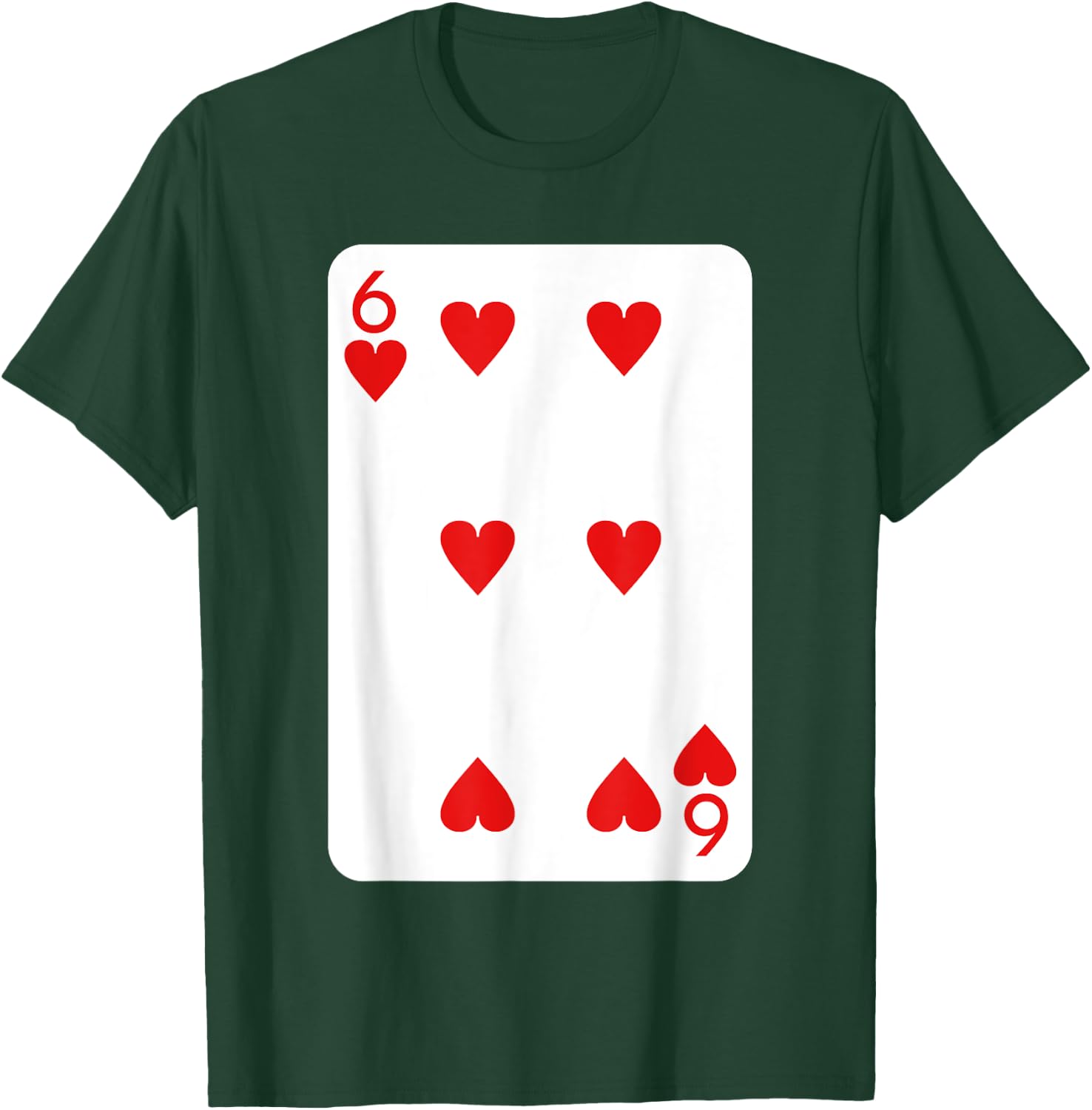 Six Of Hearts Playing Cards Halloween Costume Deck Of Cards T-Shirt - T-Shirt | Forest