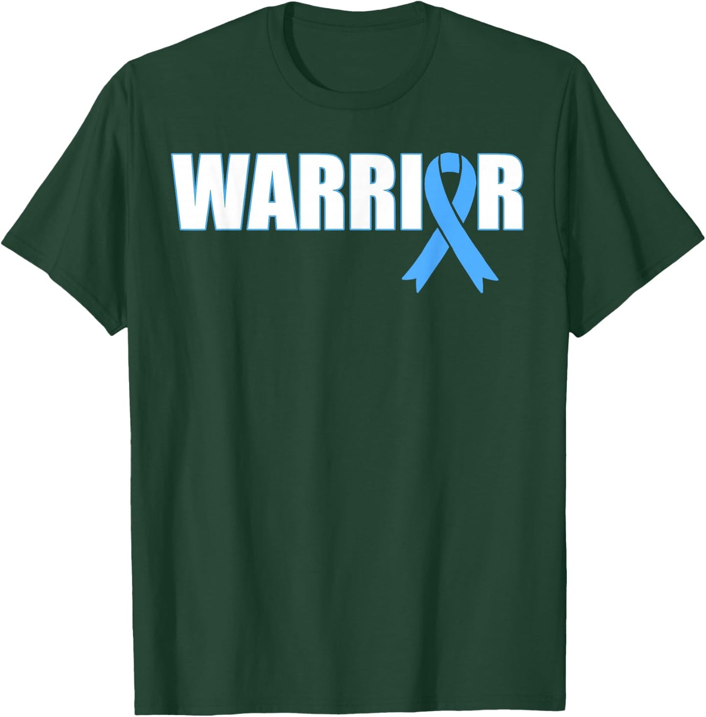 Prostate Cancer Warrior - Light Blue Ribbon T-Shirt - T-Shirt | Forest
