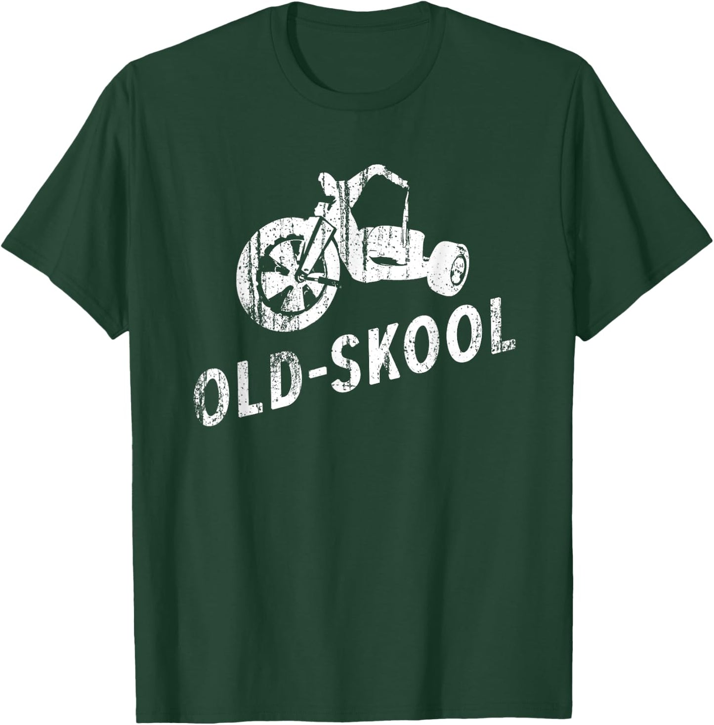 Old Skool Wheels Retro Funny Cool Distressed Shirt T-Shirt - T-Shirt | Forest
