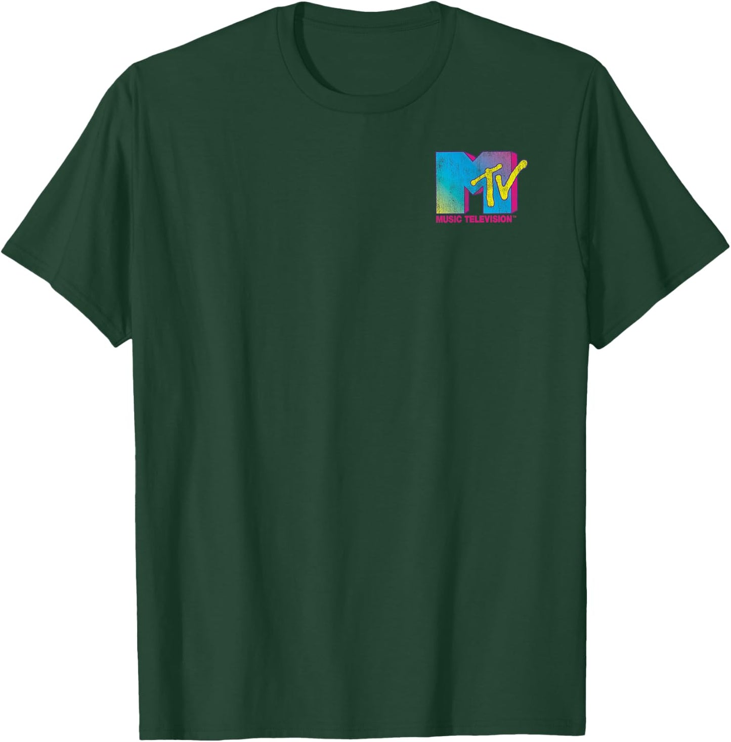 MTV Colorful Pocket Logo Music Television Graphic T-Shirt - T-Shirt | Forest