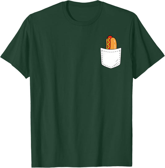Hotdog Pocket USA American Flag Fourth of July Patriotic Men T-Shirt - T-Shirt | Forest