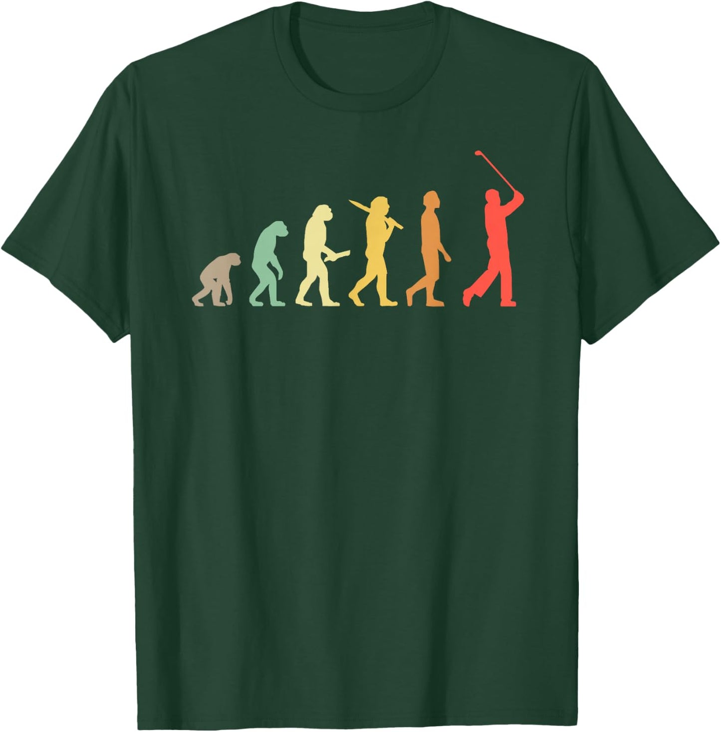 Retro Golf Evolution Gift Golfers & Golf Players T-Shirt - T-Shirt | Forest