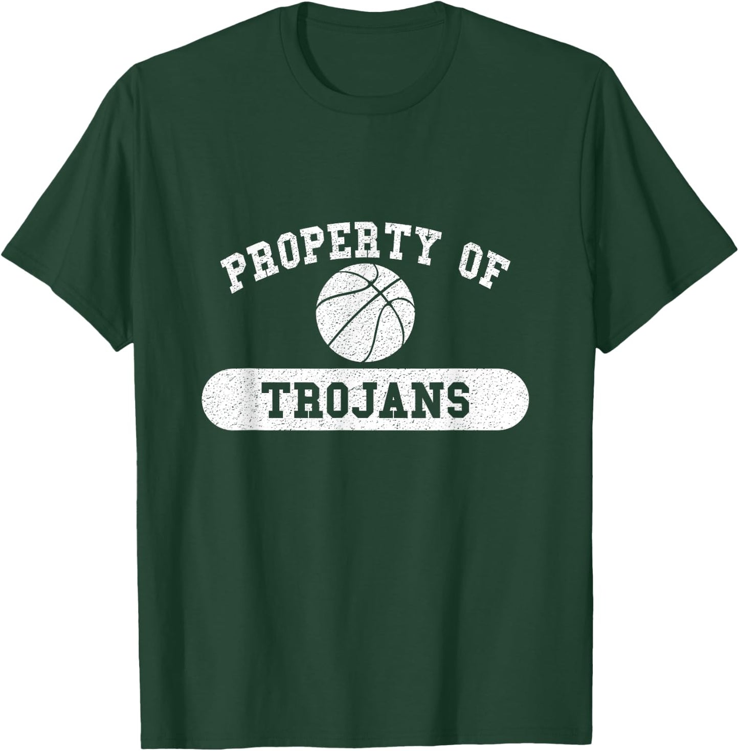 Property of Trojans Basketball T-Shirt - T-Shirt | Forest