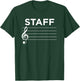 Funny Music Staff T-Shirt - T-Shirt | Forest