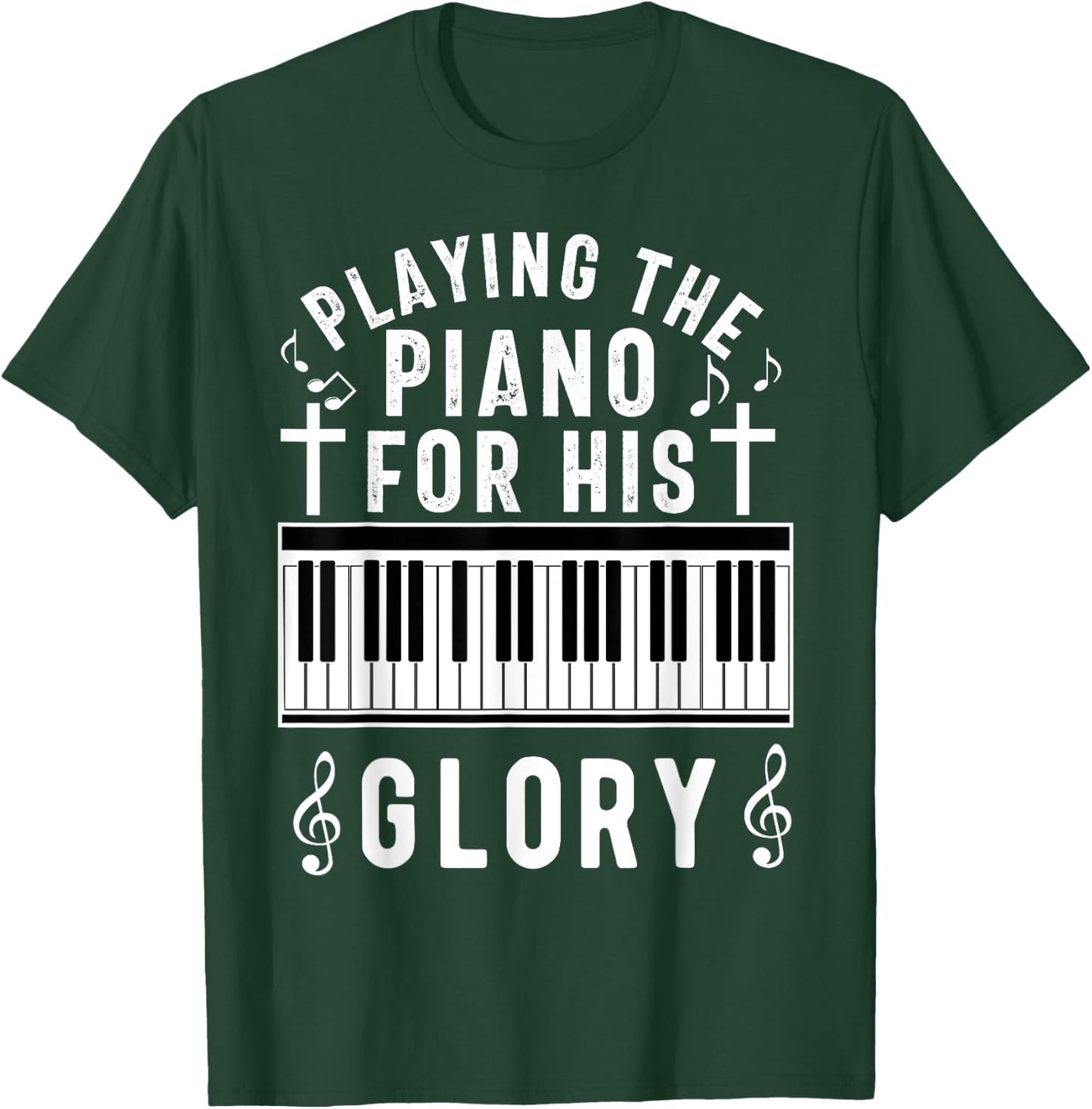 Christian Pianist Jesus Piano Player Musician Worship Lover T-Shirt - T-Shirt | Forest