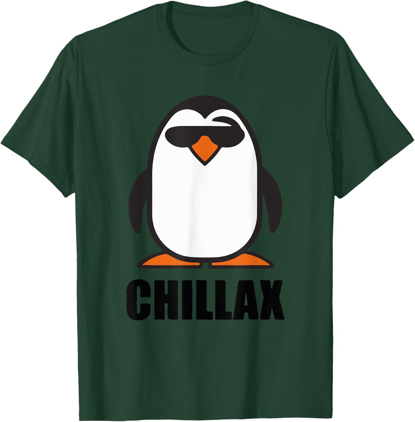 Funny Christmas Winter Penguin shirts, puns, Chillax Shirt T-Shirt - T-Shirt | Forest