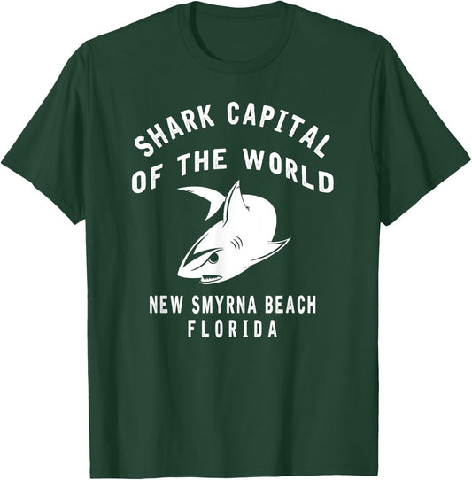 Shark Capital of The World - New Smyrna Beach FL-Funny Shark T-Shirt - T-Shirt | Forest